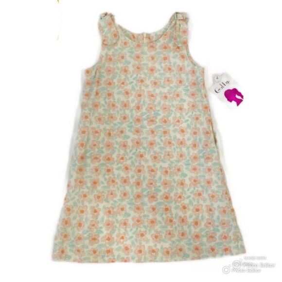 NWT Gabby Size 7 Peach Flower Dress - Picture 1 of 6